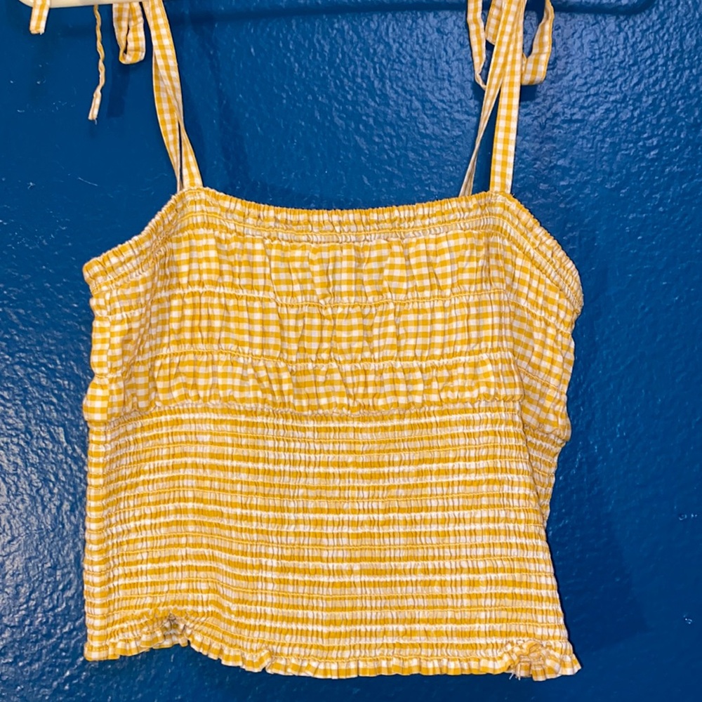 Forever 21 Yellow Plaid Top